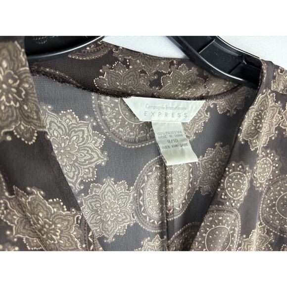 Vtg Express Sheer Maxi Dress Sz 9/10 Paisley 90s Whimsigoth Forest Fairy - Picture 3 of 5